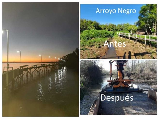 Finalizamos los trabajos de desbloqueo del Arroyo Negro y se cerró el muelle