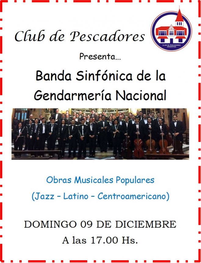 El domingo 8 de setiembre se presentará la "Banda Sinfónica de la Gendarmería Nacional" en concierto